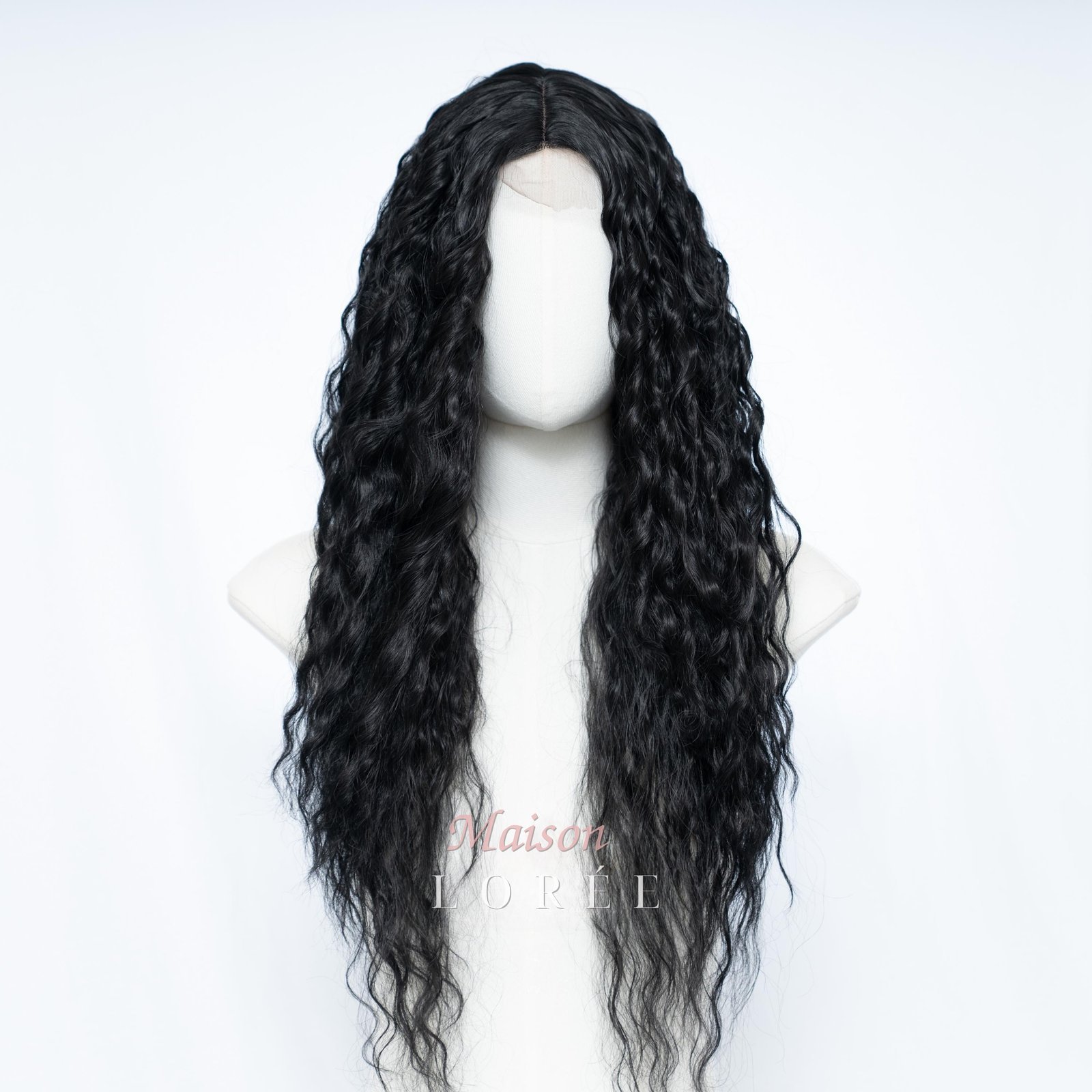 Petite Perruque Noire Bouclée 24 Pouces – Image 2