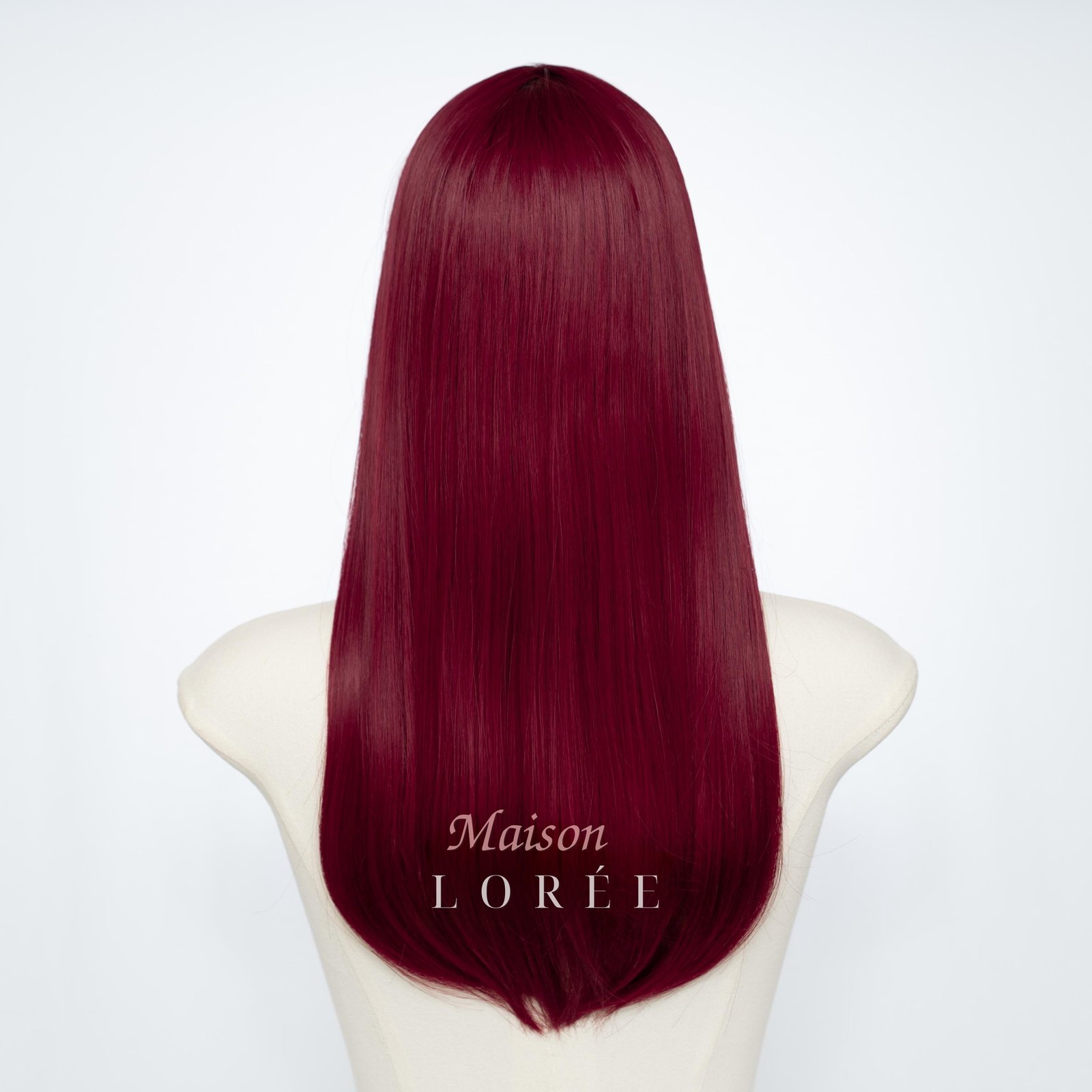 Perruque droite rouge avec frange – Image 4