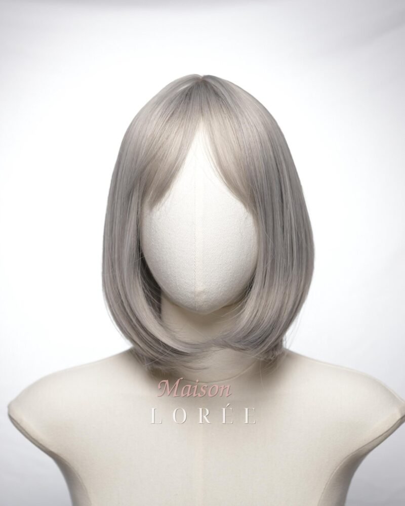 Perruque Bob gris argenté