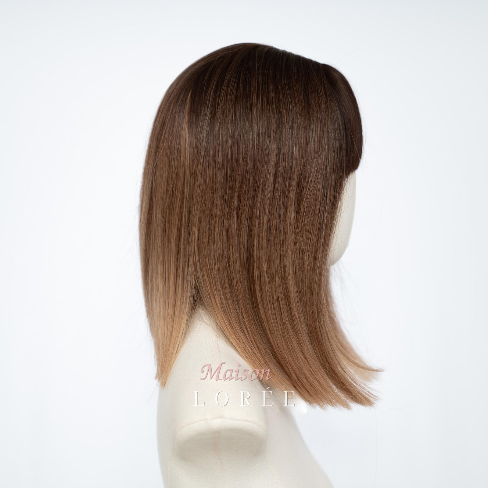Perruque Bob blonde brune ombrée avec frange – Image 3