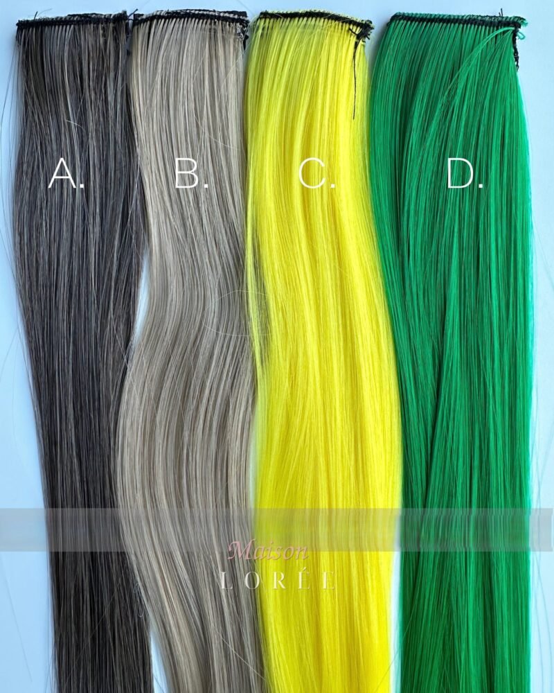 Extensions à clips de 61 cm (24 pouces) – Nuances multicolores rose, bleu, vert et jaune