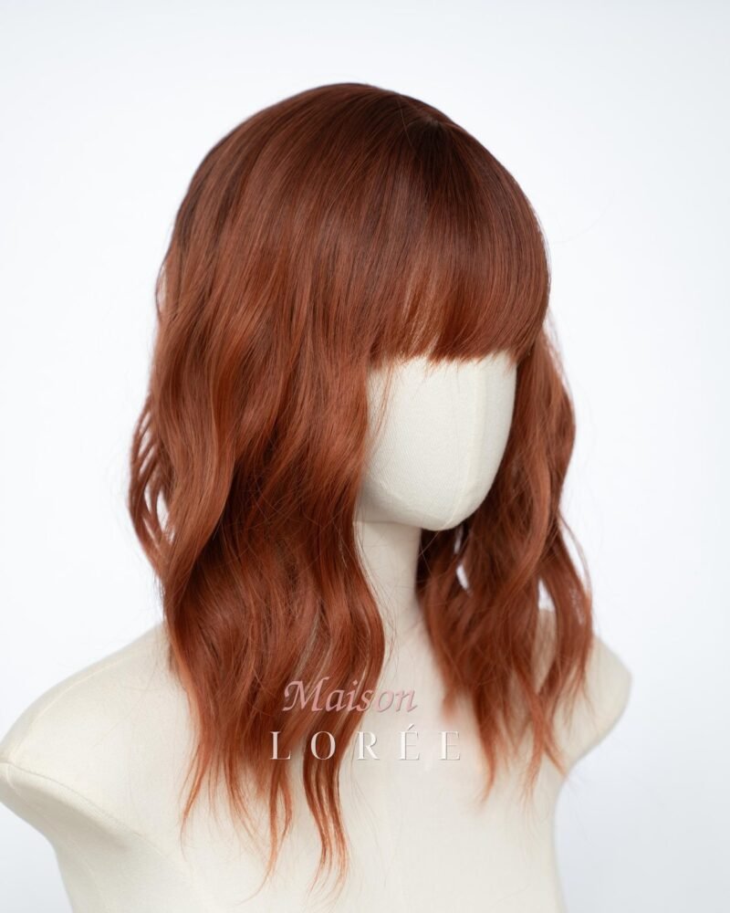 Ondulée Bob rouge cuivré de 30 cm (12 po.) avec frange