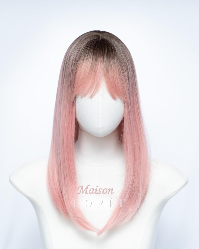 Droite ombrée rose avec frange