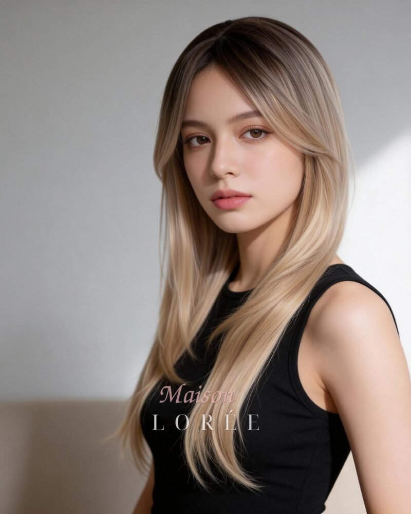 Perruque dégradée blonde avec frange