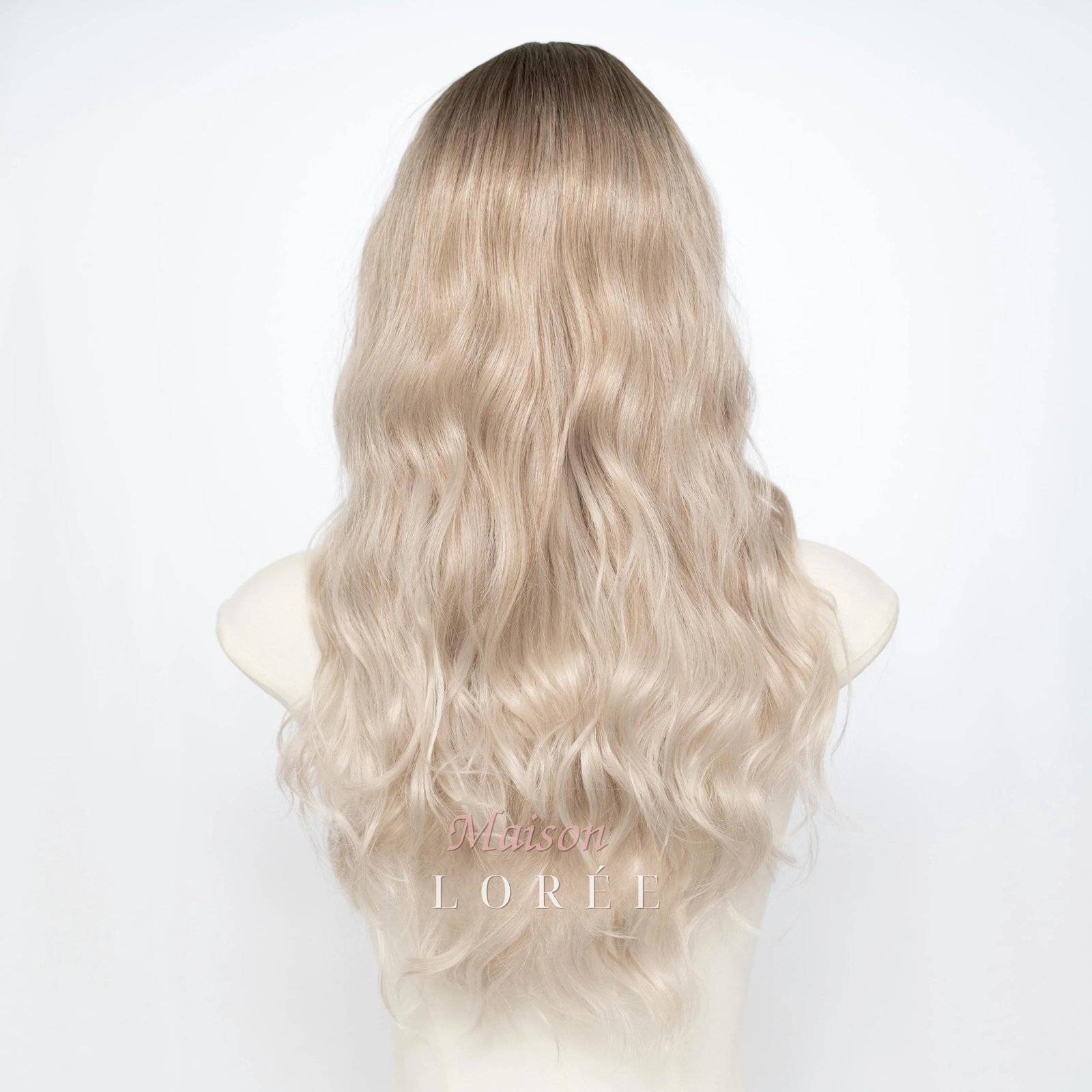 Ondulée 22 pouces blond cendré ombré avec frange – Image 4