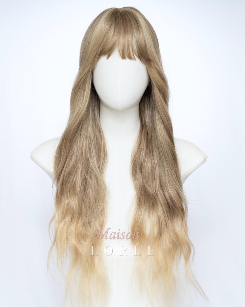 Ondulée Balayage Blond Avec Frange