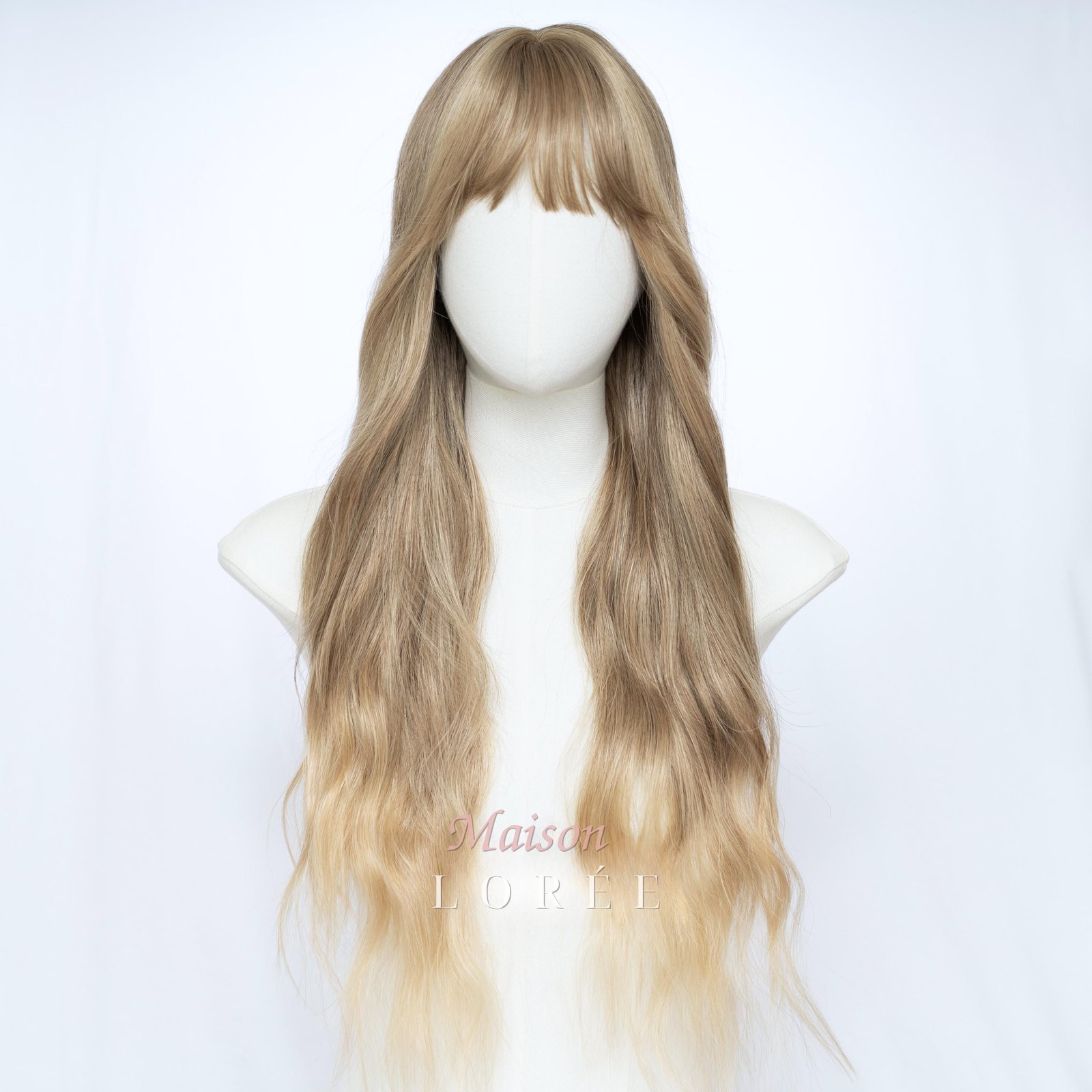 Ondulée Balayage Blond Avec Frange – Image 2