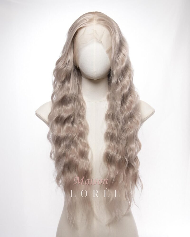 Perruque lace frontale 13 x 4 blond cendré clair 26 pouces