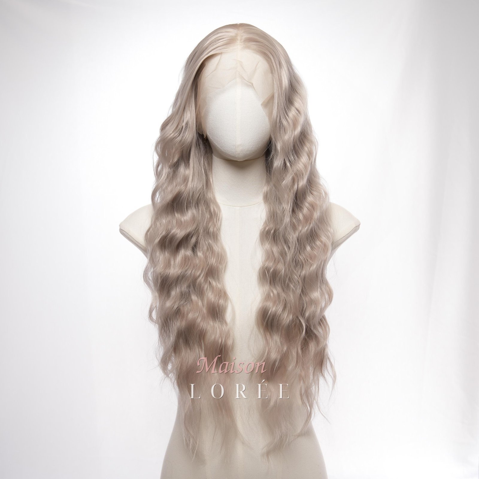 Perruque lace frontale 13 x 4 blond cendré clair 26 pouces – Image 2