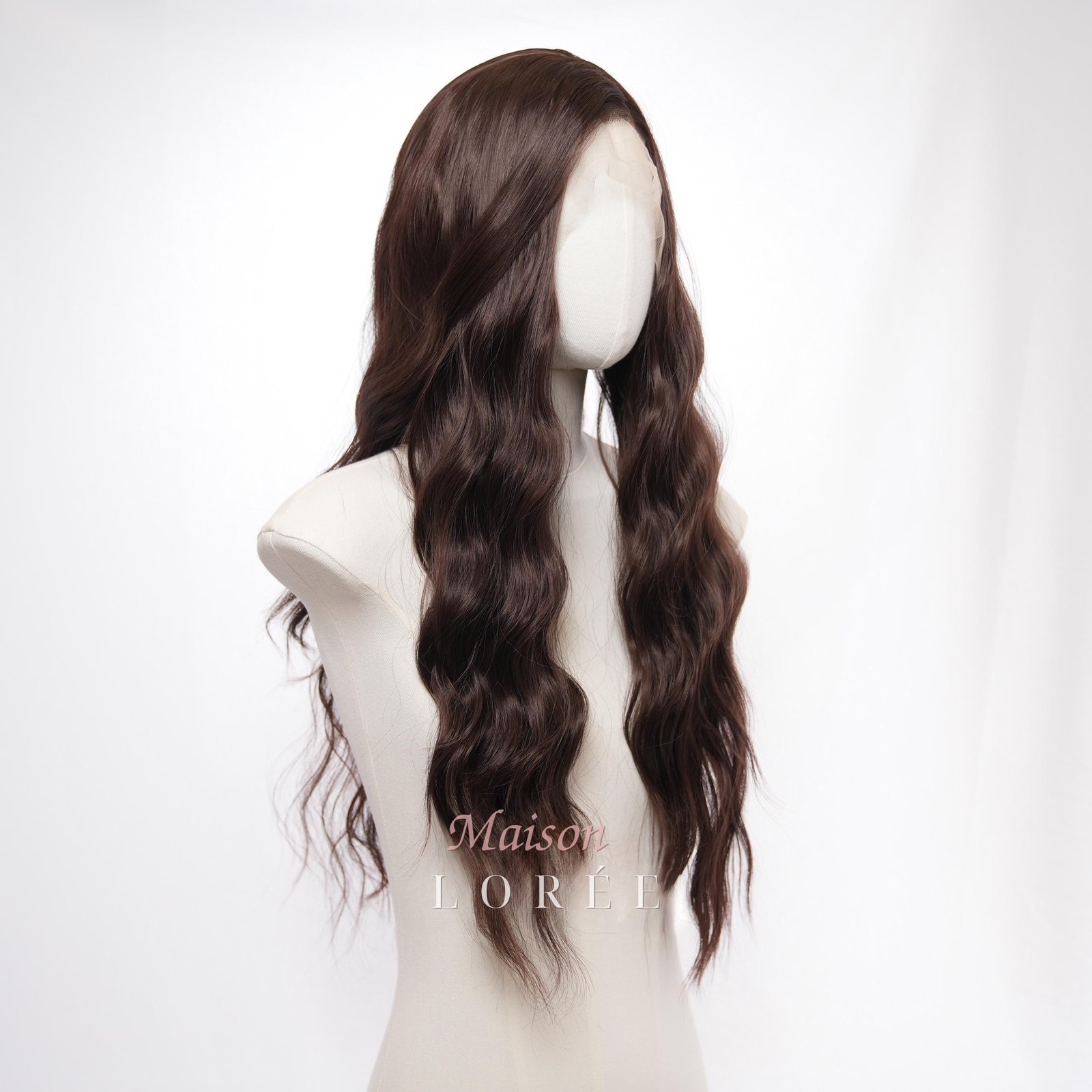 Perruque Lace Front 13 x 4 Ondulé Marron Foncé – Image 3