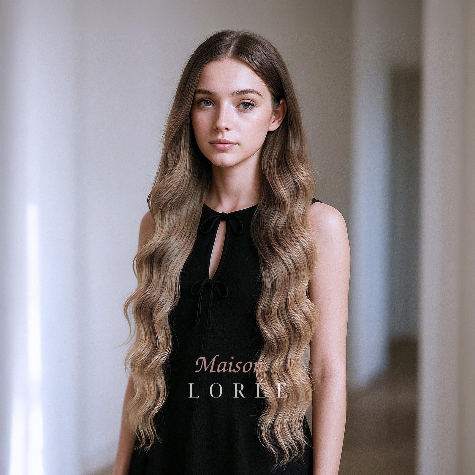 Petite perruque lace frontale ondulée brun ombré