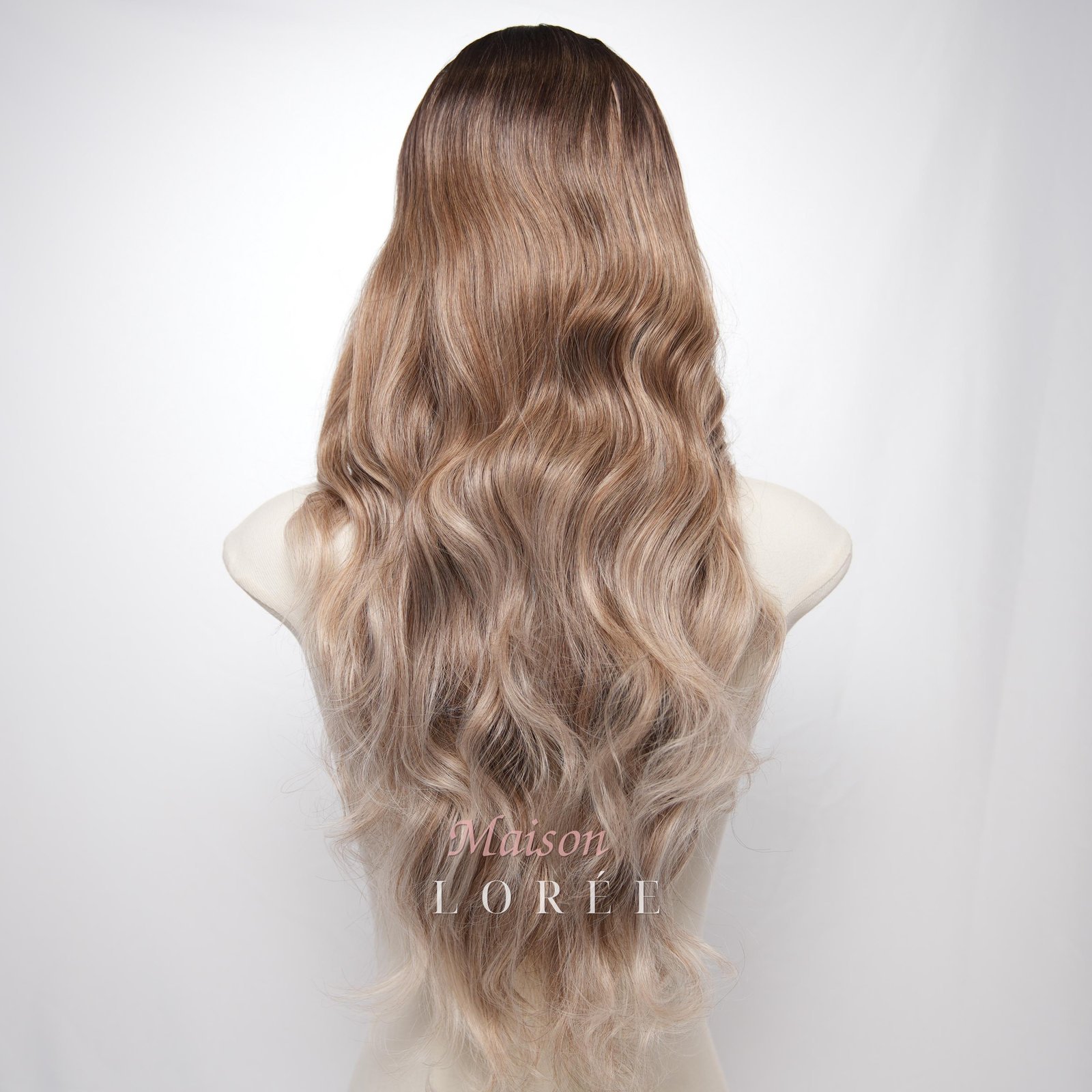 Petite perruque lace frontale ondulée brun ombré – Image 4