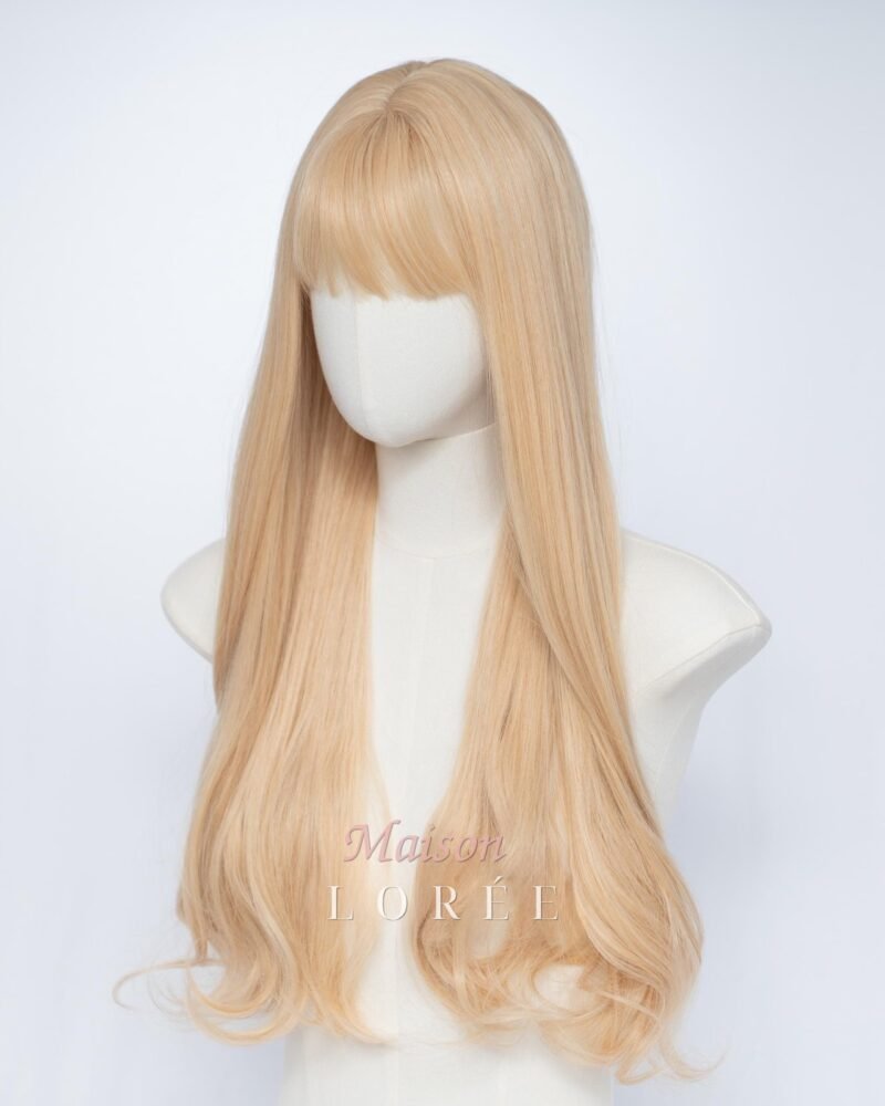 Ondulée 24 pouces blond doré clair avec frange
