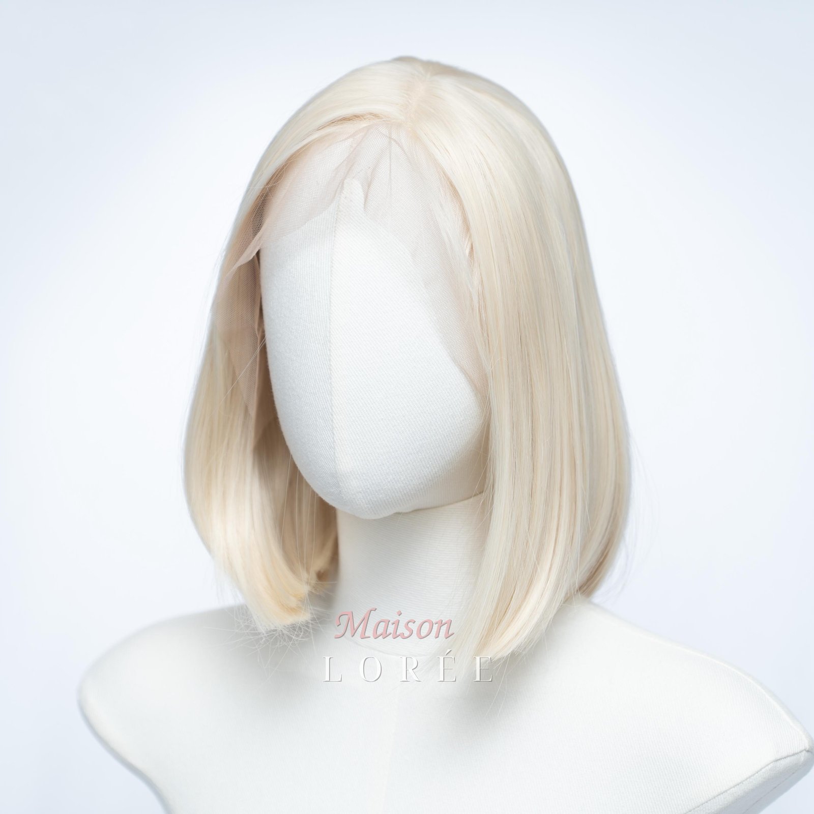 Perruque Lace Front Blond Platine Glacé 12 pouces – Image 3