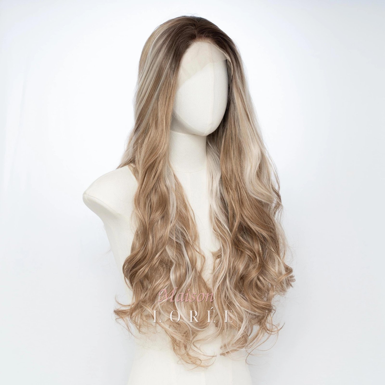 Perruque Lace Front Ondulée 13 x 4 Blonde Latte À Balayage 24 Pouces – Image 3