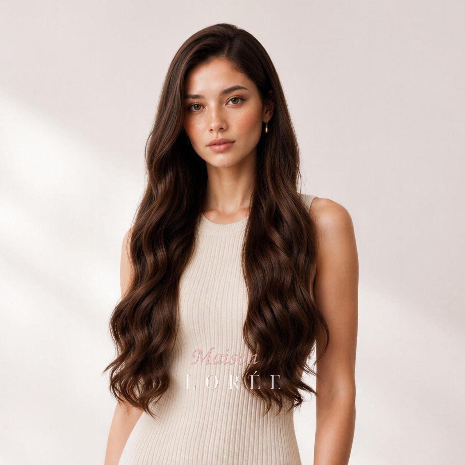 Perruque Lace Front Ondulée 13 x 4 Marron Chocolat