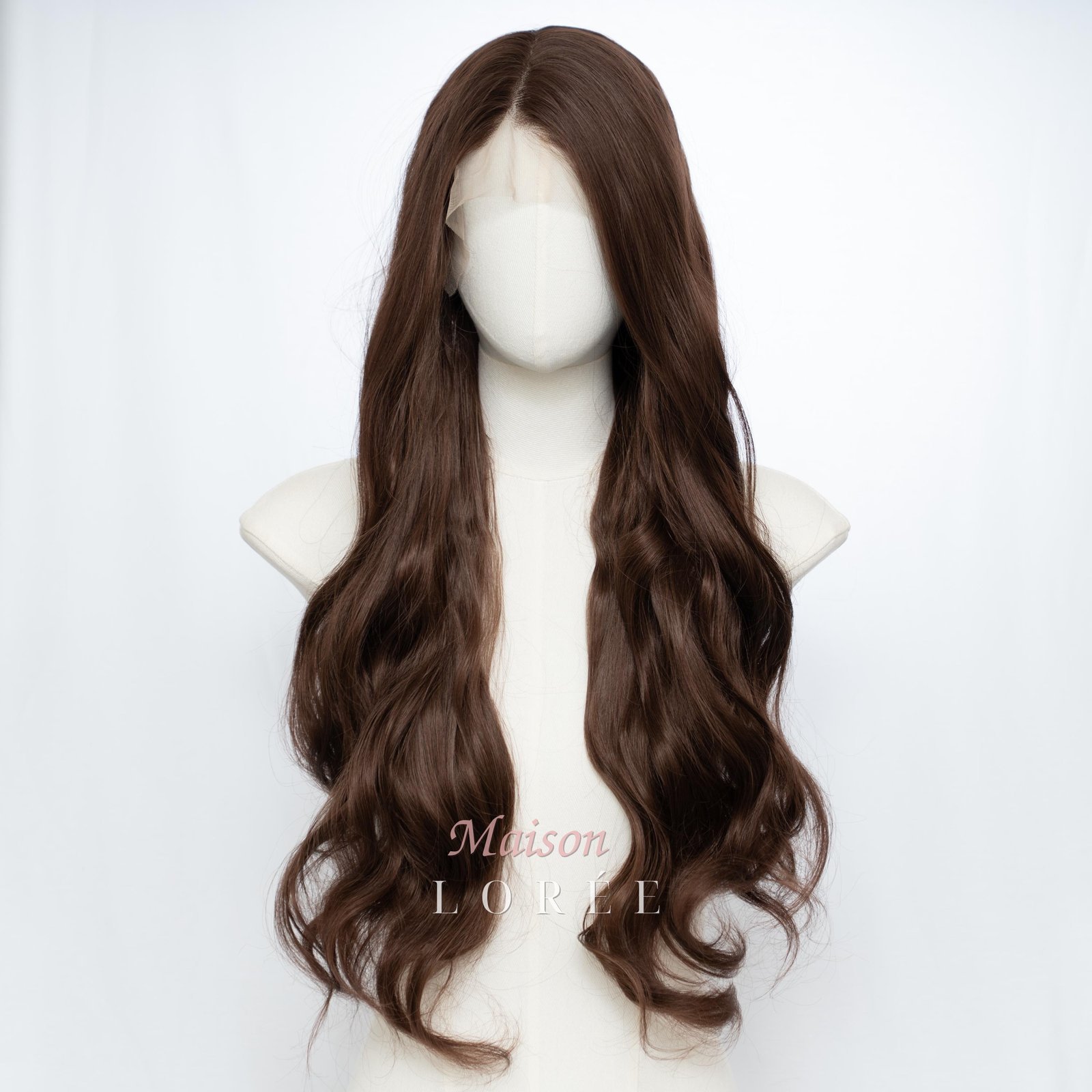 Perruque Lace Front Ondulée 13 x 4 Marron Chocolat – Image 2