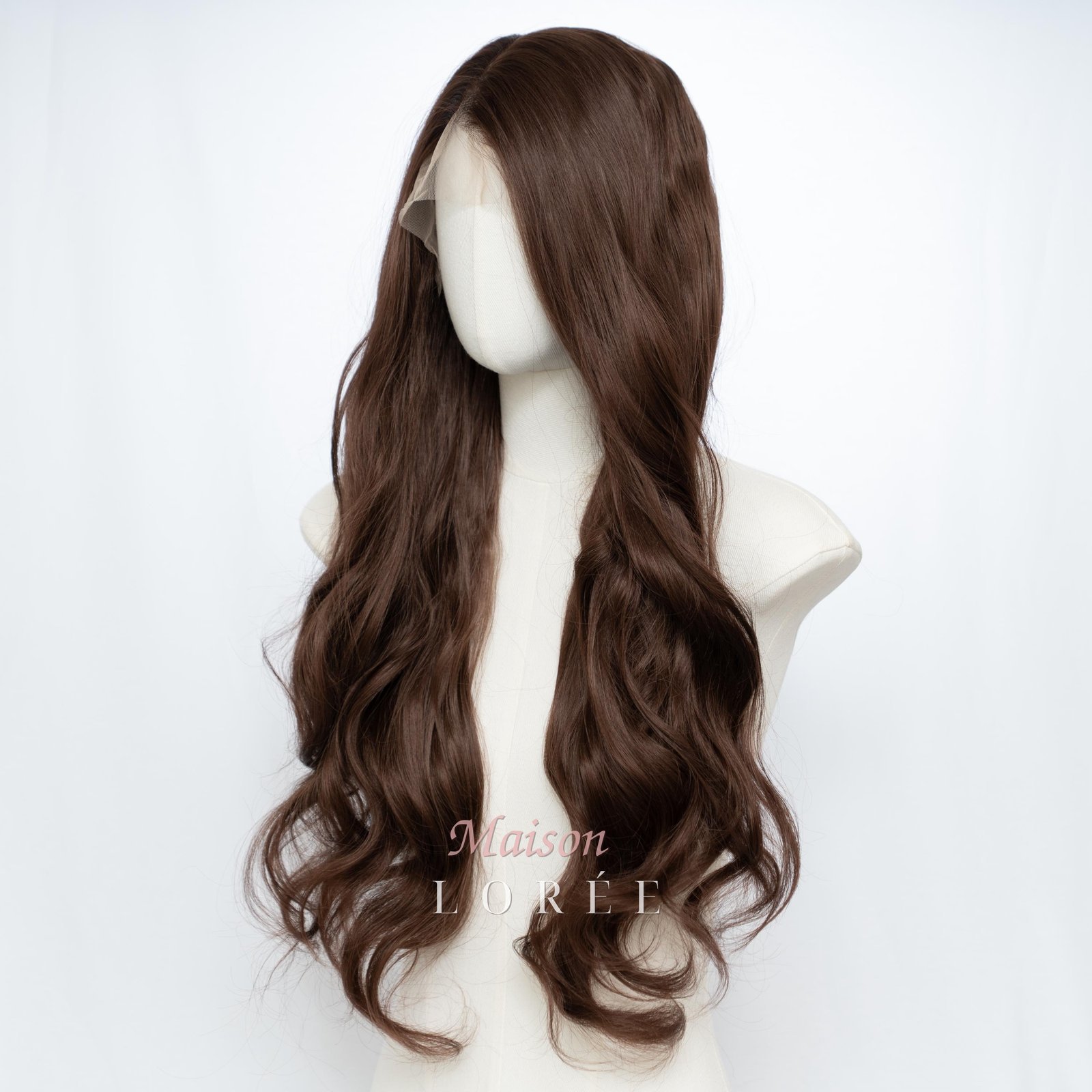 Perruque Lace Front Ondulée 13 x 4 Marron Chocolat – Image 3