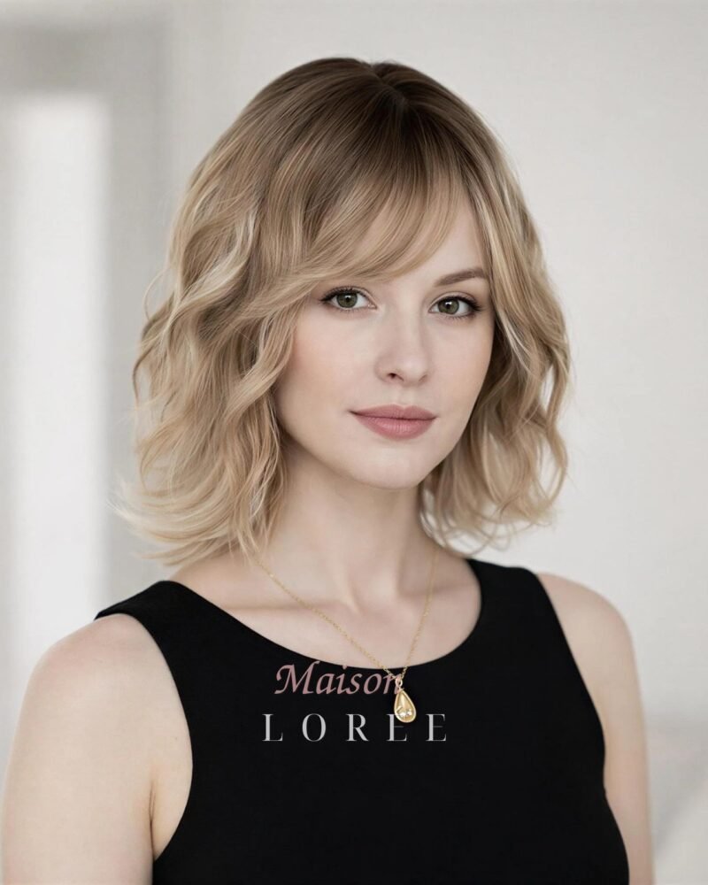 Perruque ondulée blonde à balayage de 30 cm (12 po.)