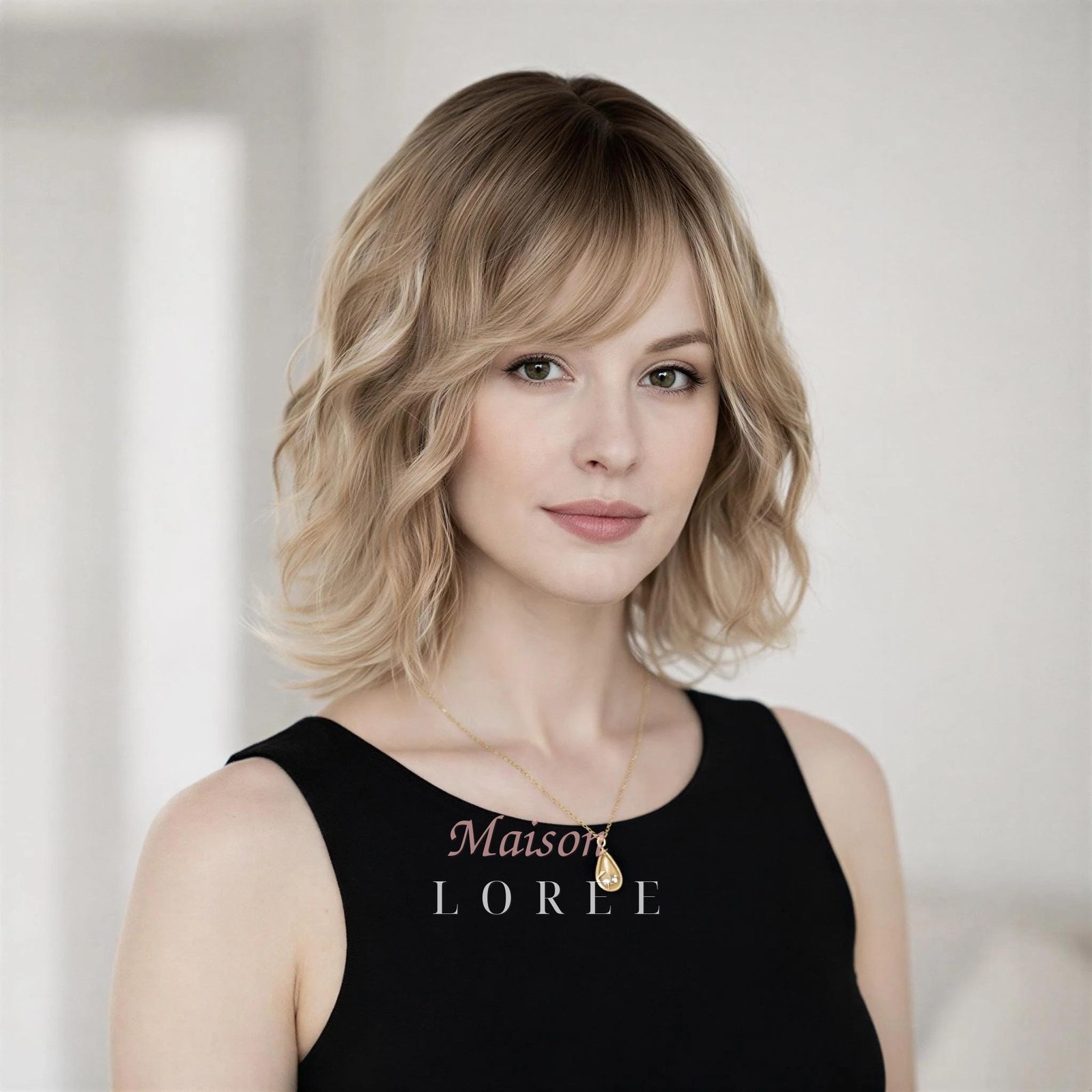 Perruque ondulée blonde à balayage de 30 cm (12 po.)