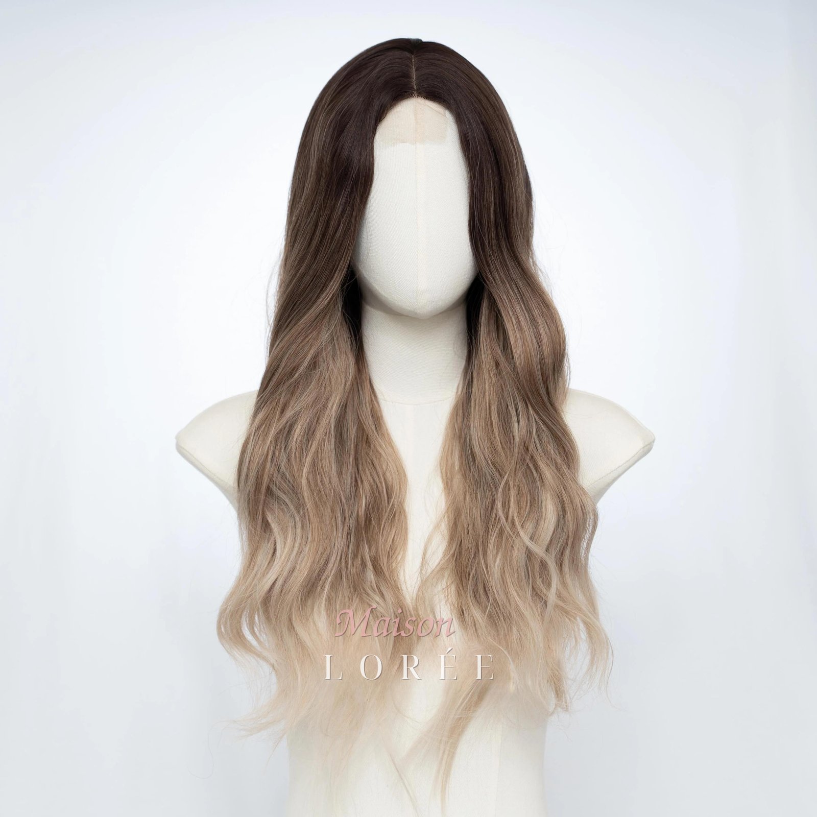 Petite Perruque Lace Front Dégradé Blond Cendré Foncé 24 Pouces