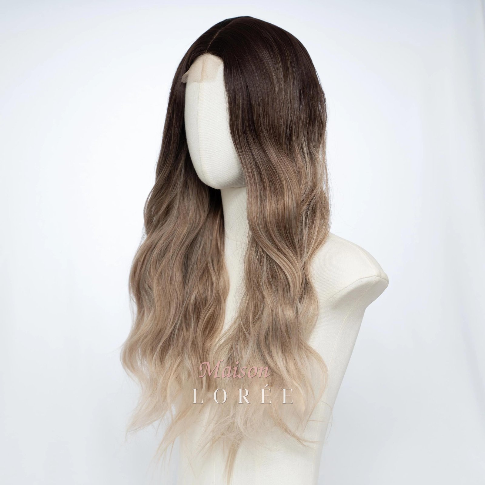 Petite Perruque Lace Front Dégradé Blond Cendré Foncé 24 Pouces – Image 2