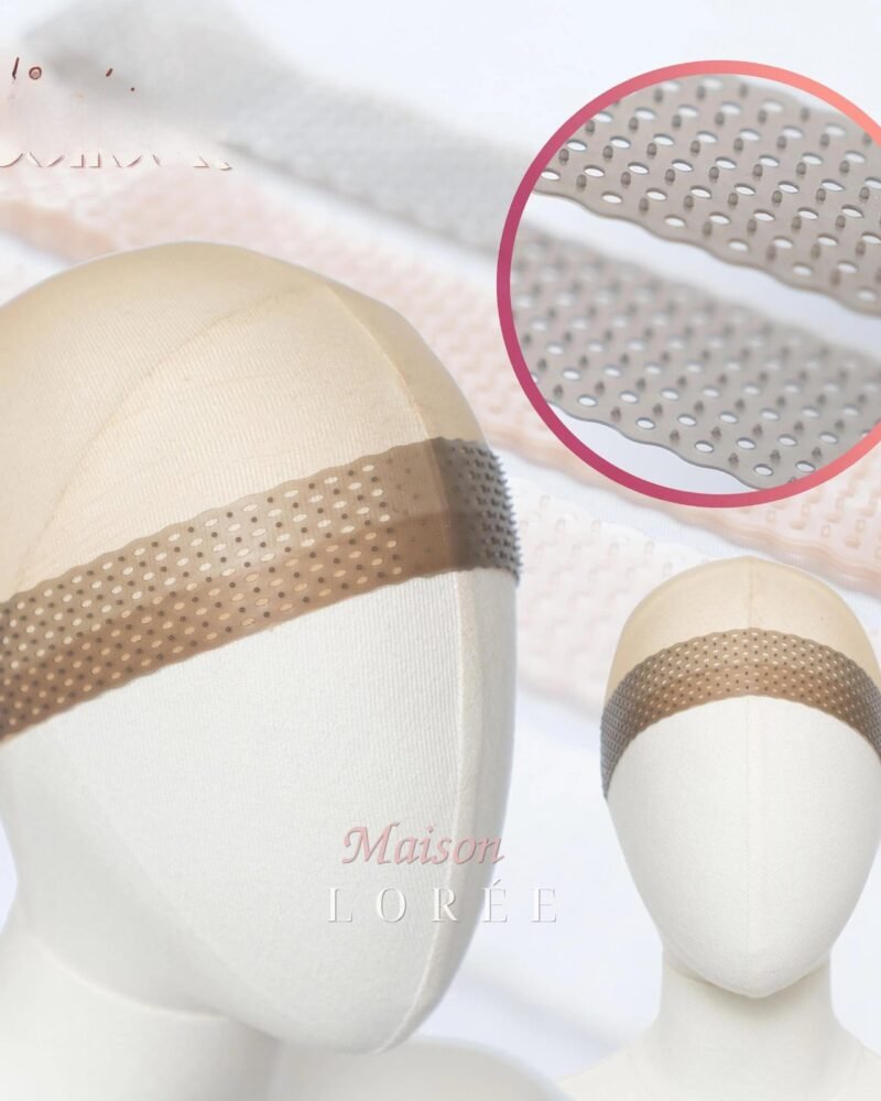 2 bandes antidérapantes en silicone pour perruques – Bandeau antidérapant transparent, extensible et respirant pour perruques