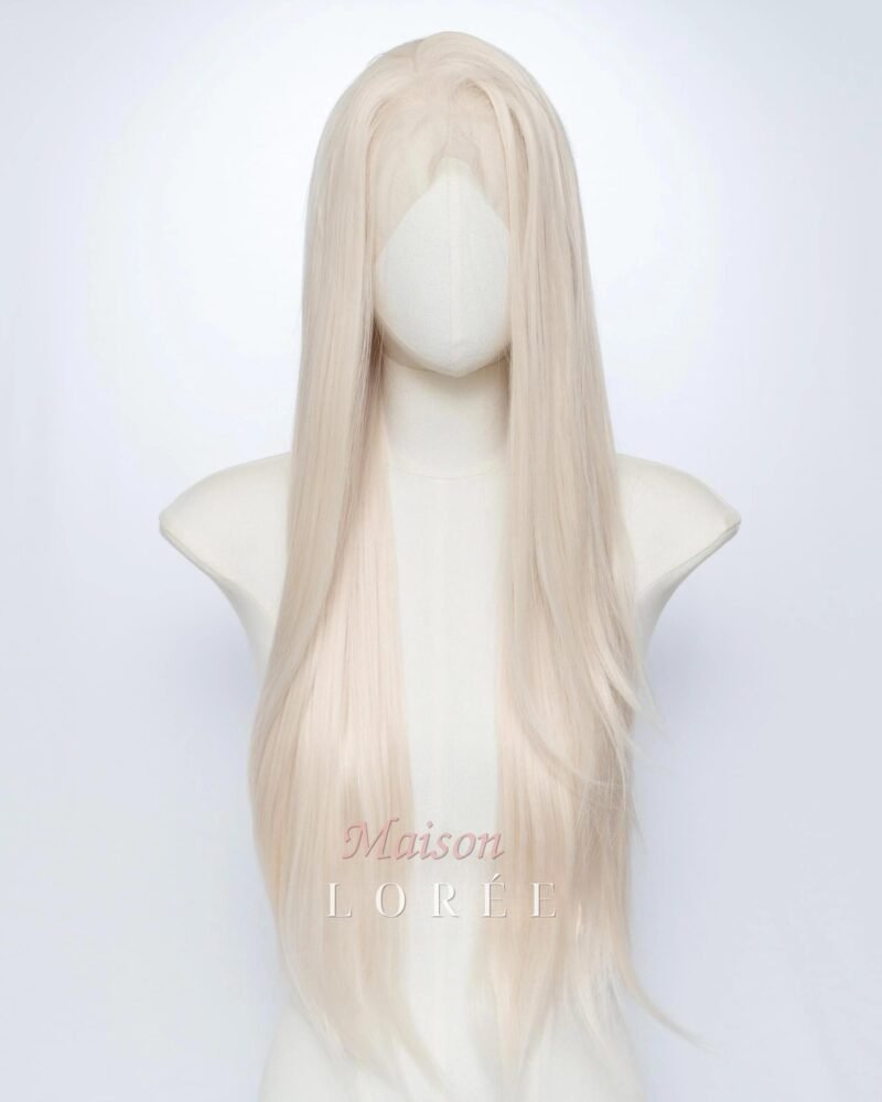 Perruque lace frontale blonde platine 13 x 4 61 cm