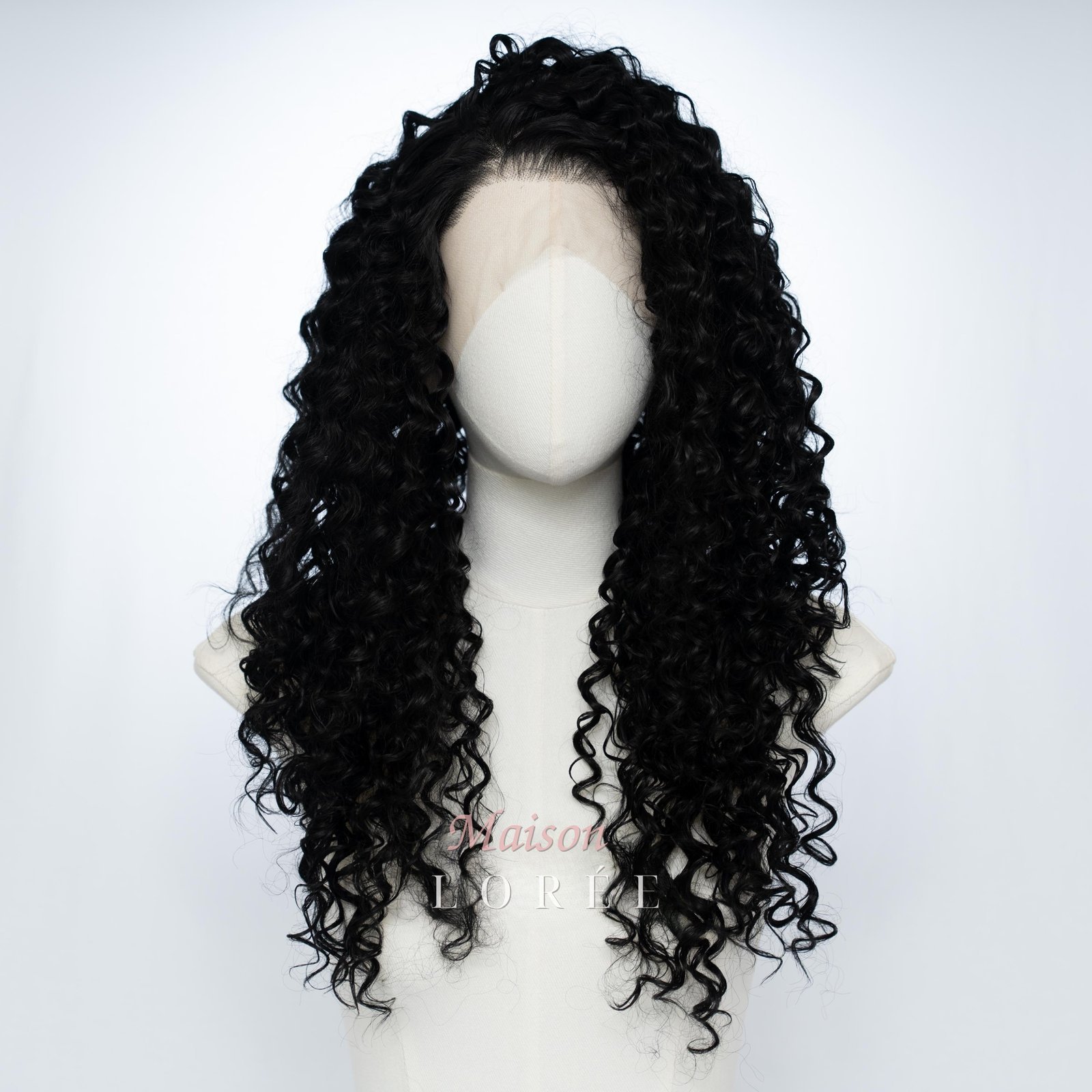 Perruque noire bouclée lace frontale de 20 pouces – Image 2