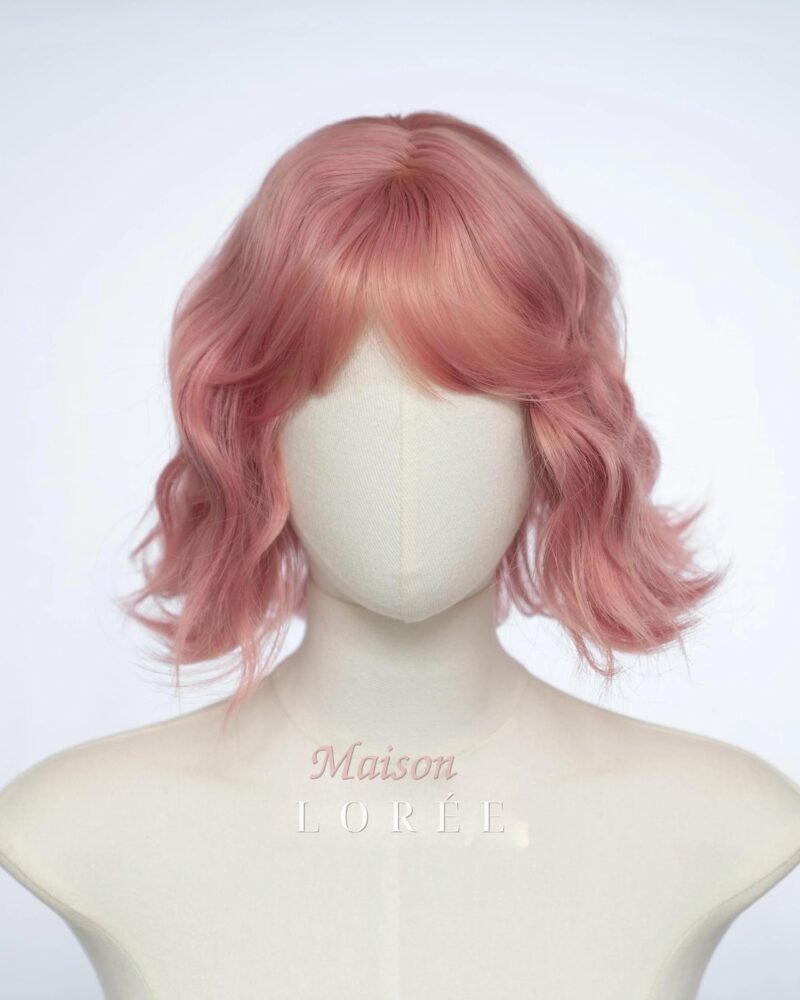 Ondulation carrée ondulée rose de 30 cm (12 po.) avec frange