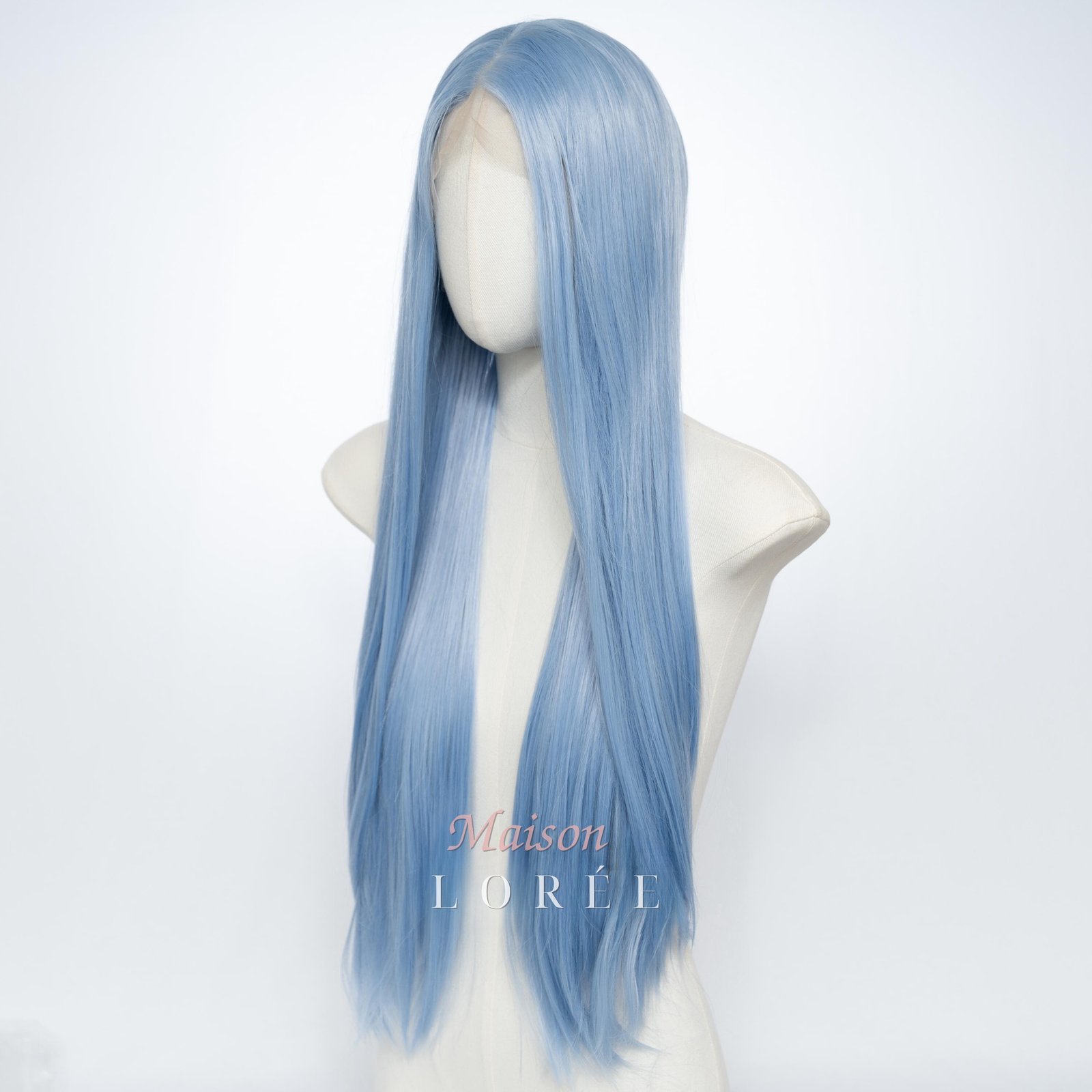 Perruque lace frontale 13 x 4 bleu pastel de 26 pouces – Image 3