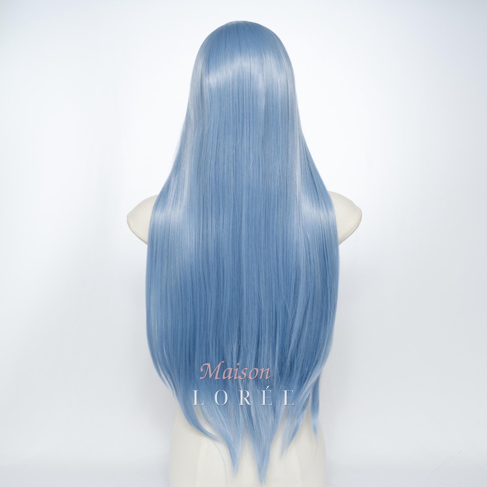 Perruque lace frontale 13 x 4 bleu pastel de 26 pouces – Image 4
