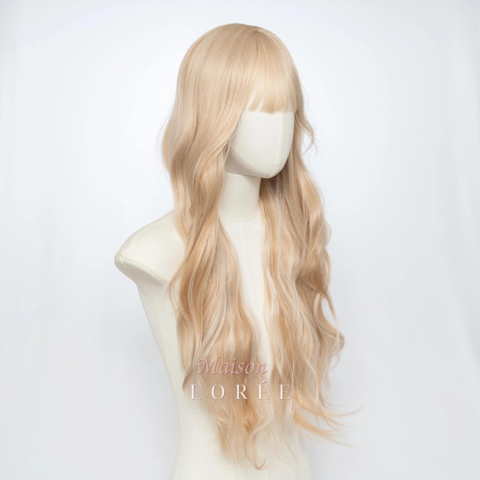 Perruque ondulée balayage avec frange – Image 2