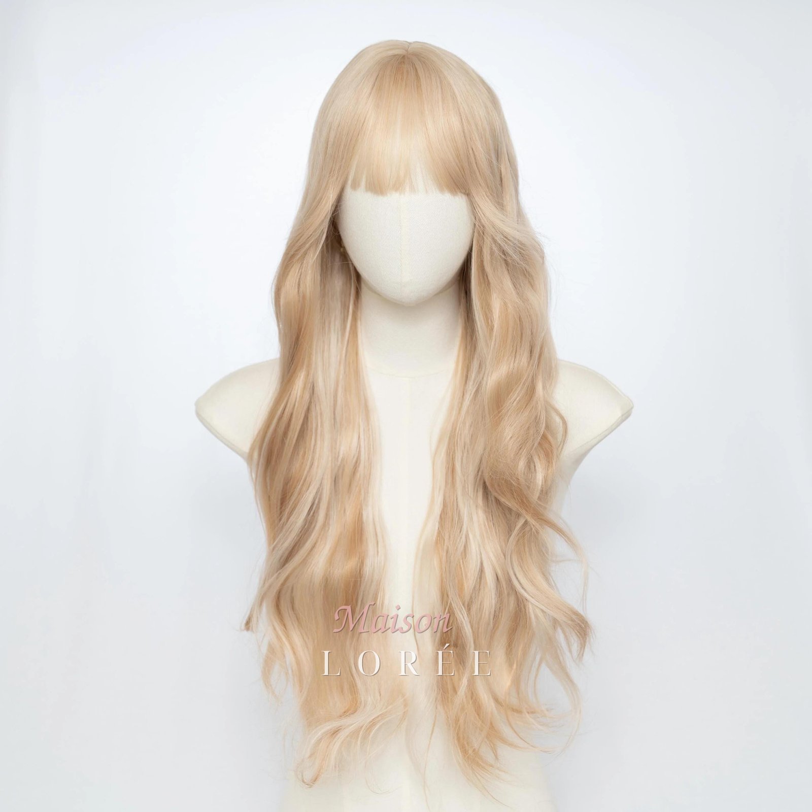 Perruque ondulée balayage avec frange – Image 3