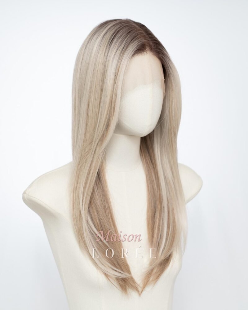 Perruque Lace Front Blond Glacé Doux 22 Pouces