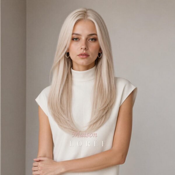Perruque lace frontale blonde platine 13 x 6 pouces (20 po.)