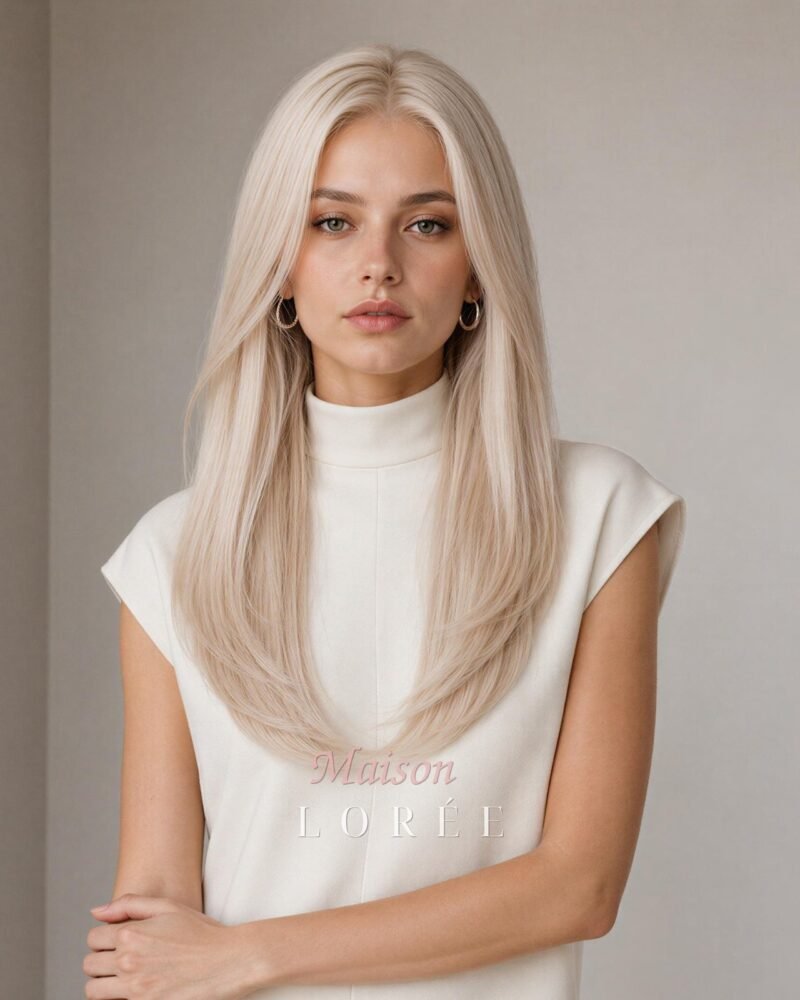 Perruque lace frontale blonde platine 13 x 6 pouces (20 po.)